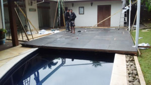 Master Tendas - Estrutura e piso para cobertura de piscina